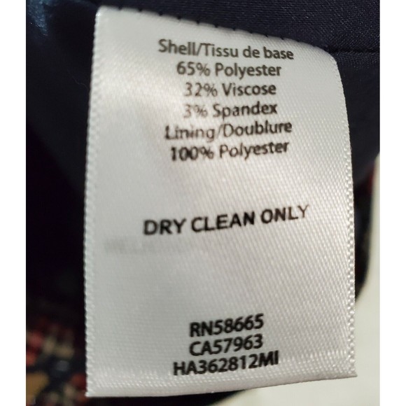 Halogen Plaid Faux Wrap Skirt Tweed A-Line Academia Navy Red Creme Skirt Size 4 - Picture 5 of 9